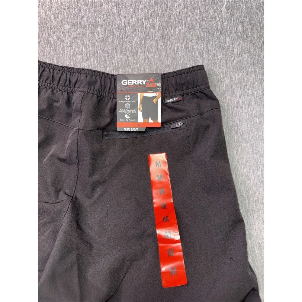 GERRY MEN'S TRAIL SHORT LIGHT WEIGHT PERFORMANCE ACTIVE 4 POCKETS  SIZE M, BLACK